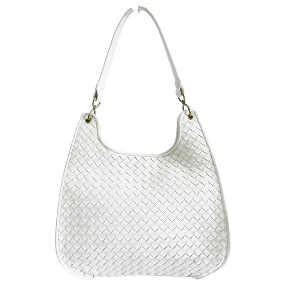 Bottega Veneta Off White Intrecciato Leather Hobo Rare Vintage Bag